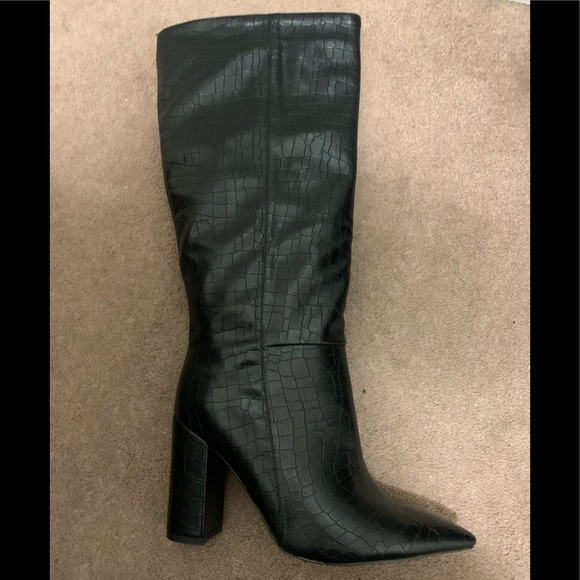 NEW BLACK KNEE HIGH BOOTS - Picture 2 of 13